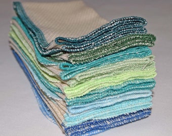 1 Ply Organic Cotton Paperless Towels - 11x12 inches Organic Birdseye Cotton - Your Choice of Edging Color and Quantity