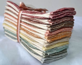 Double Thick 11x12  inch 2- Ply Unbleached Birsdseye Cotton Un-Paper Towels*****Your choice of color edging · Handmade in the USA!