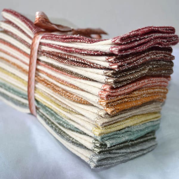 Double Thick 11x12  inch 2- Ply Unbleached Birsdseye Cotton Un-Paper Towels*****Your choice of color edging · Handmade in the USA!