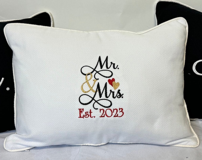 Wedding Pillow Set Mix and Match (Mr.Mr/Mrs.Mrs./Mr.Mrs) · Handmade in the USA!