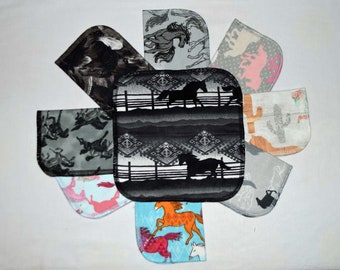 CLOSEOUT!!!!! Horses Variety Set Flannel 2 Ply... 8x8 Little Wipes 5 Pack · Handmade in the USA!