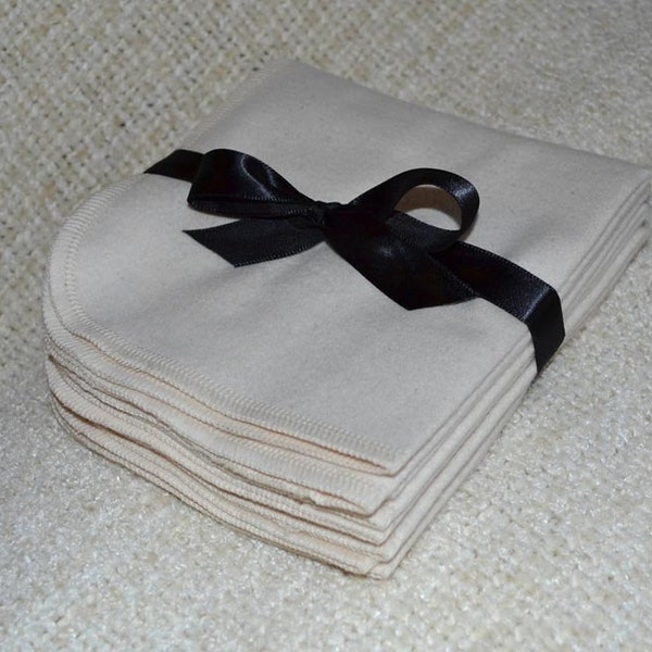 11x12 2ply Flannel GOTS Certified Organic Cotton Paperless Towels- With Organic Cotton thread upgrade