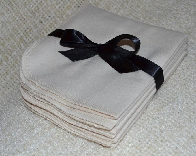 11x12 2ply Flannel GOTS Certified Organic Cotton Paperless Towels- With Organic Cotton thread upgrade · Handmade in the USA!