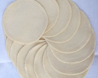 Organic Cotton Facial Rounds, pack of 10 with wash bag · Handmade in the USA!