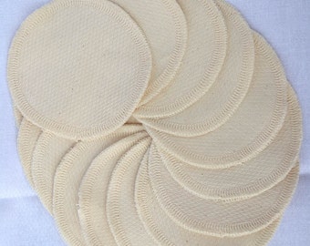 Organic Cotton Facial Rounds, pack of 20 with free mesh wash bag - Makeup remover, washable and reusable