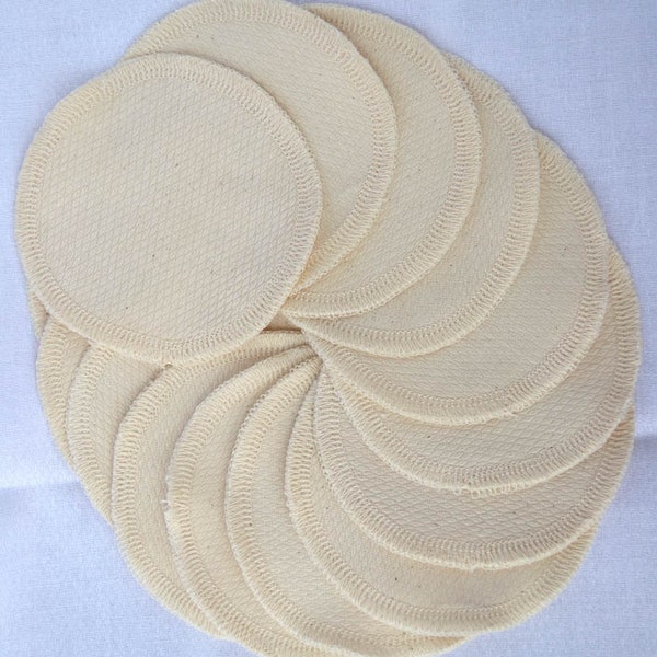 Organic Cotton Facial Rounds, pack of 10 with wash bag