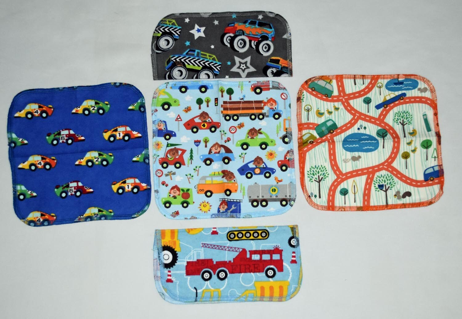 1 Ply Printed Flannel Little Wipes 8x8 Inches Dinosaurs