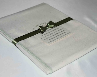 Organic Flannel Receiving or Swaddling Blanket. Sewn with Green Organic Cotton Thread 28x28 Inches · Handmade in the USA!
