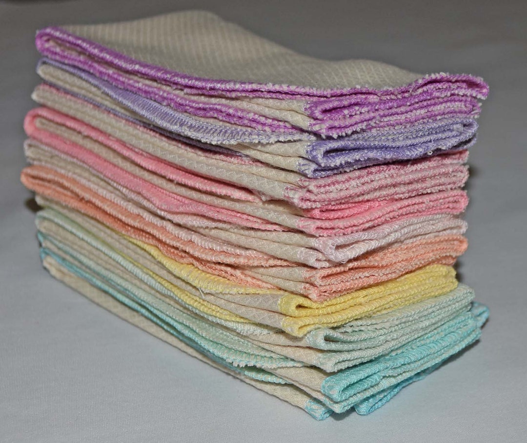 2 Ply Organic Cotton Paperless Towels 14x14 Inches Unpaper Towels Organic Birdseye Cotton Set of