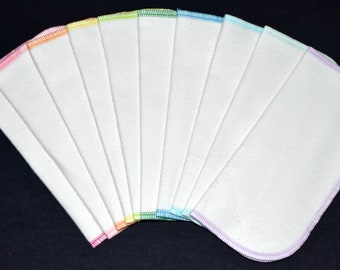 White Flannel Little Wipes 8x8-- Your Choice of Color and Quantity