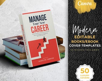 50 Canva Ebook Cover Templates, Editable Book Covers (Digital Download)