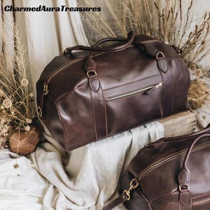 Sac de voyage en cuir personnalisé : sac de voyage de week-end de qualité supérieure fait main
