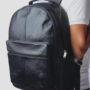 leather black backpack, Handmade western backpack,  backpack, vintage leather bag for men and women, carryon backpack, back to school bag