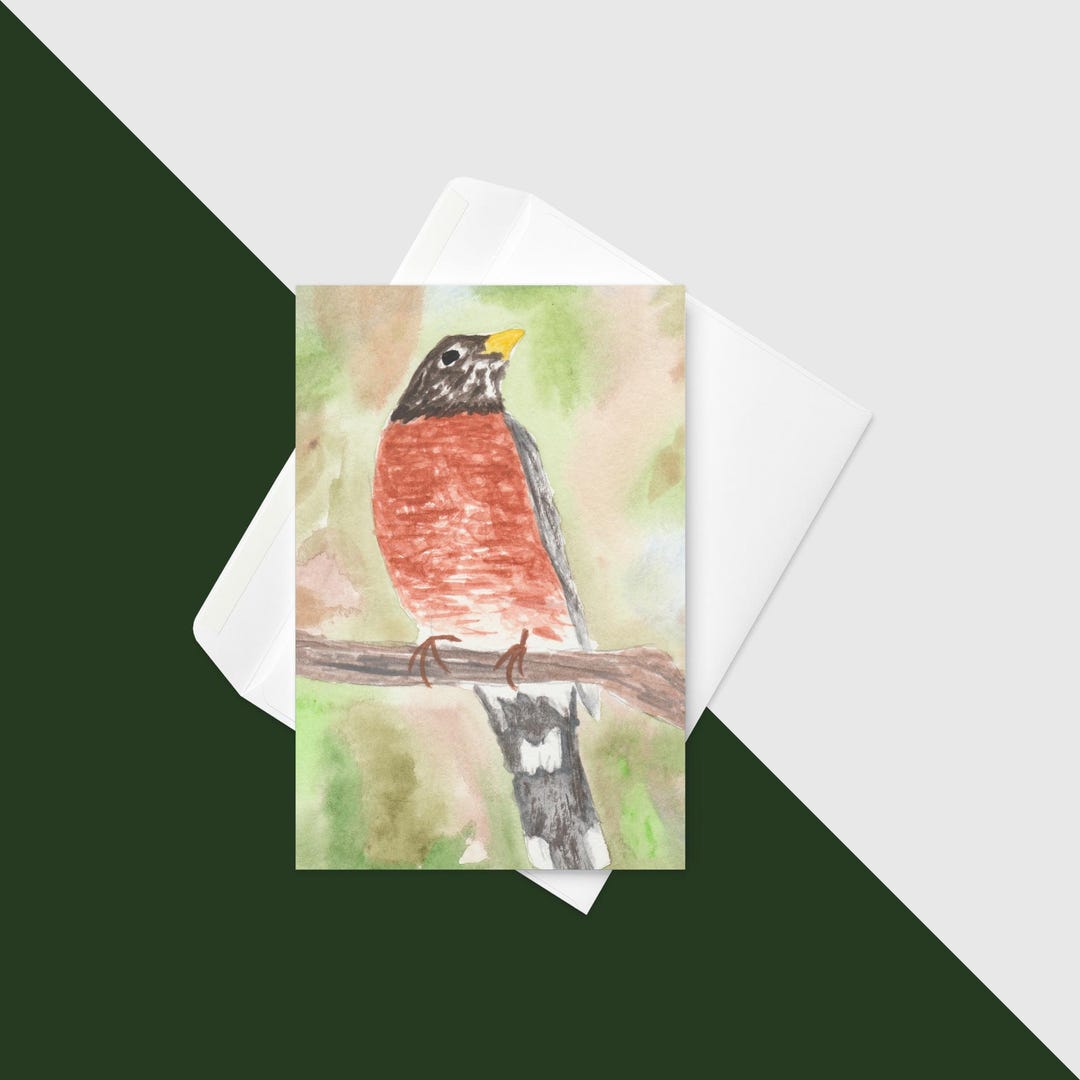 Watercolor Greeting Card | Bird Art Card | Blank Inside | Nature ...