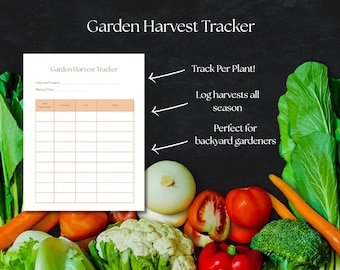 Garden Harvest Tracker Printable | Crop Log Sheet | Vegetable Garden Planner | Homestead Digital Download | Track Homegrown Veggies