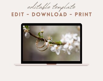 Floral Wedding Invitation - Digital Template - Editable PDF - Wedding Invitation Download - DIY Template Design - Details
