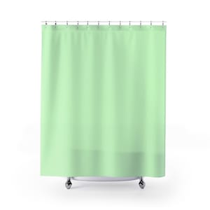 Mint Green Shower Curtains for Bathroom Decor, Solid Color Fabric Curtains