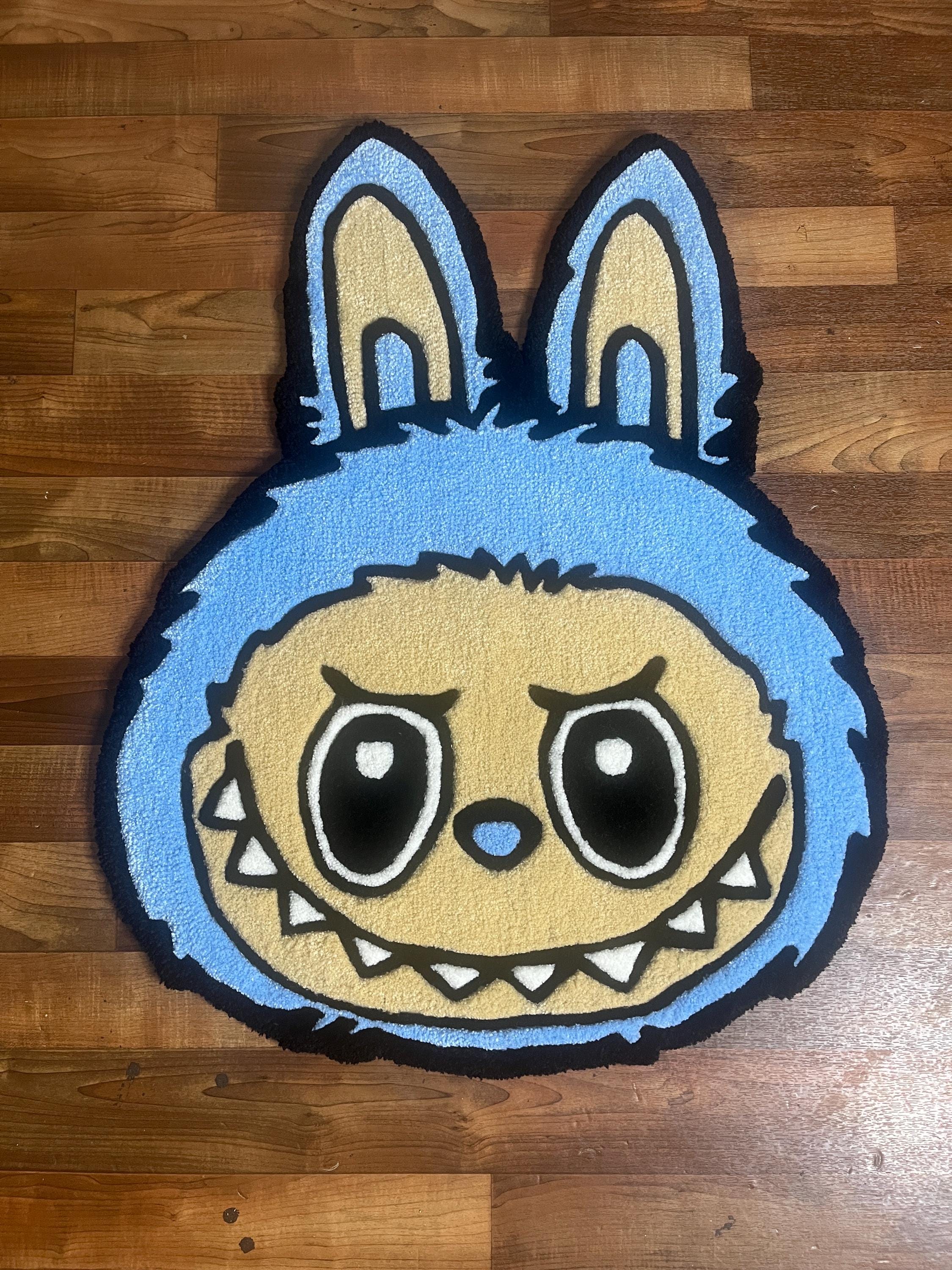 Tapis capitonné personnalisé Labubu bleu bébé