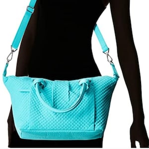 Vera Bradley Turquoise Sea &quot;Hadley&quot; Satchel Top Handle Bag
