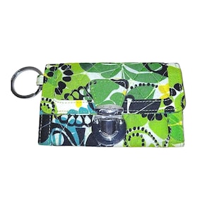 Vera Bradley &quot;LIMES UP&quot; Quick Swipe ID Coin & Key Case