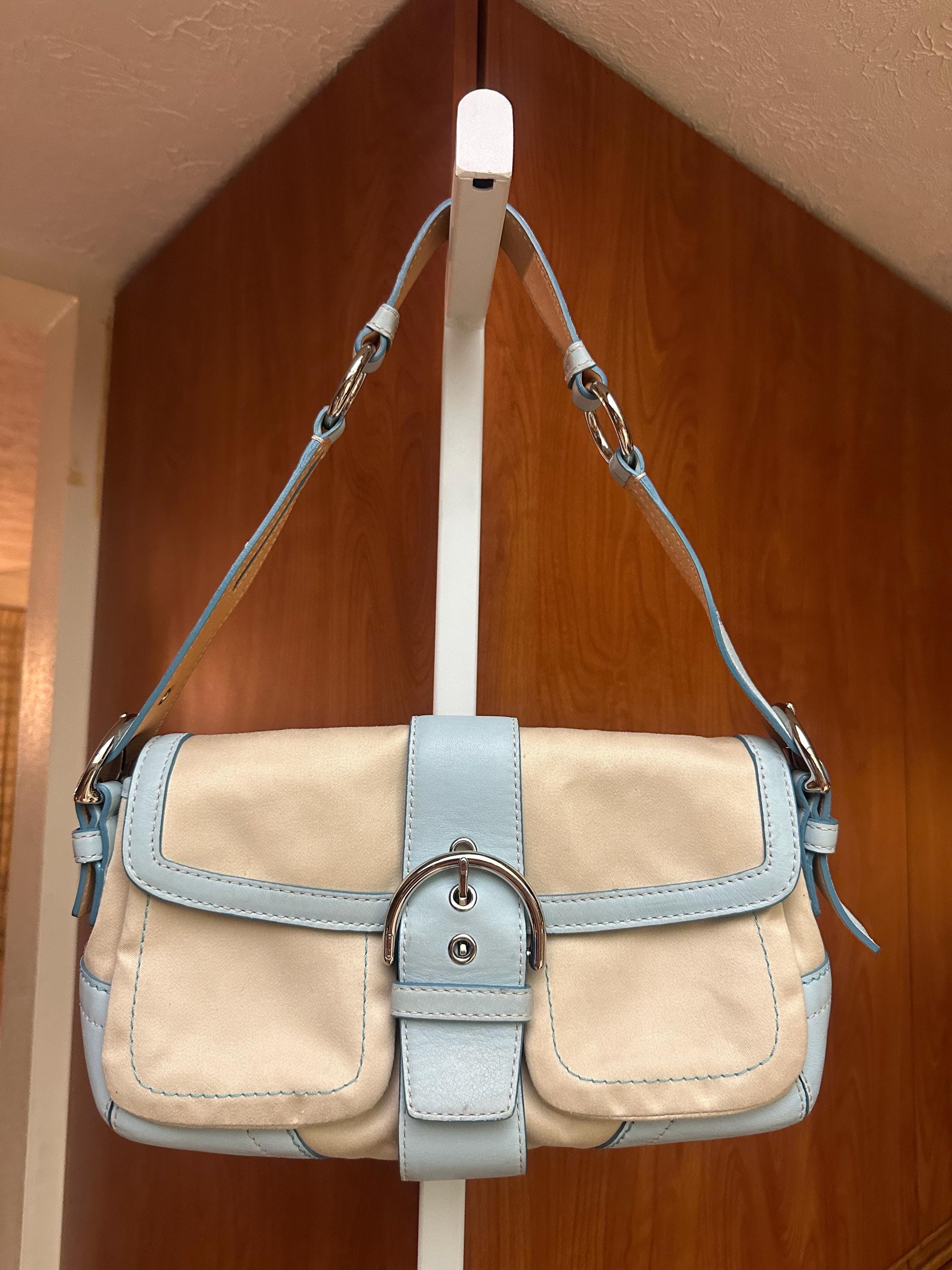 Vintage blue coach bag - Etsy Polska