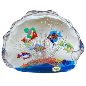 RARE! Murano Glass Fish Aquarium, Italian Murano Glass Aquarium