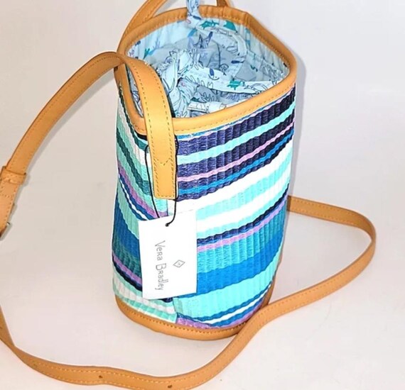 Vera Bradley Straw Crossbody Bag: Spring Mint Stripe, Nautical