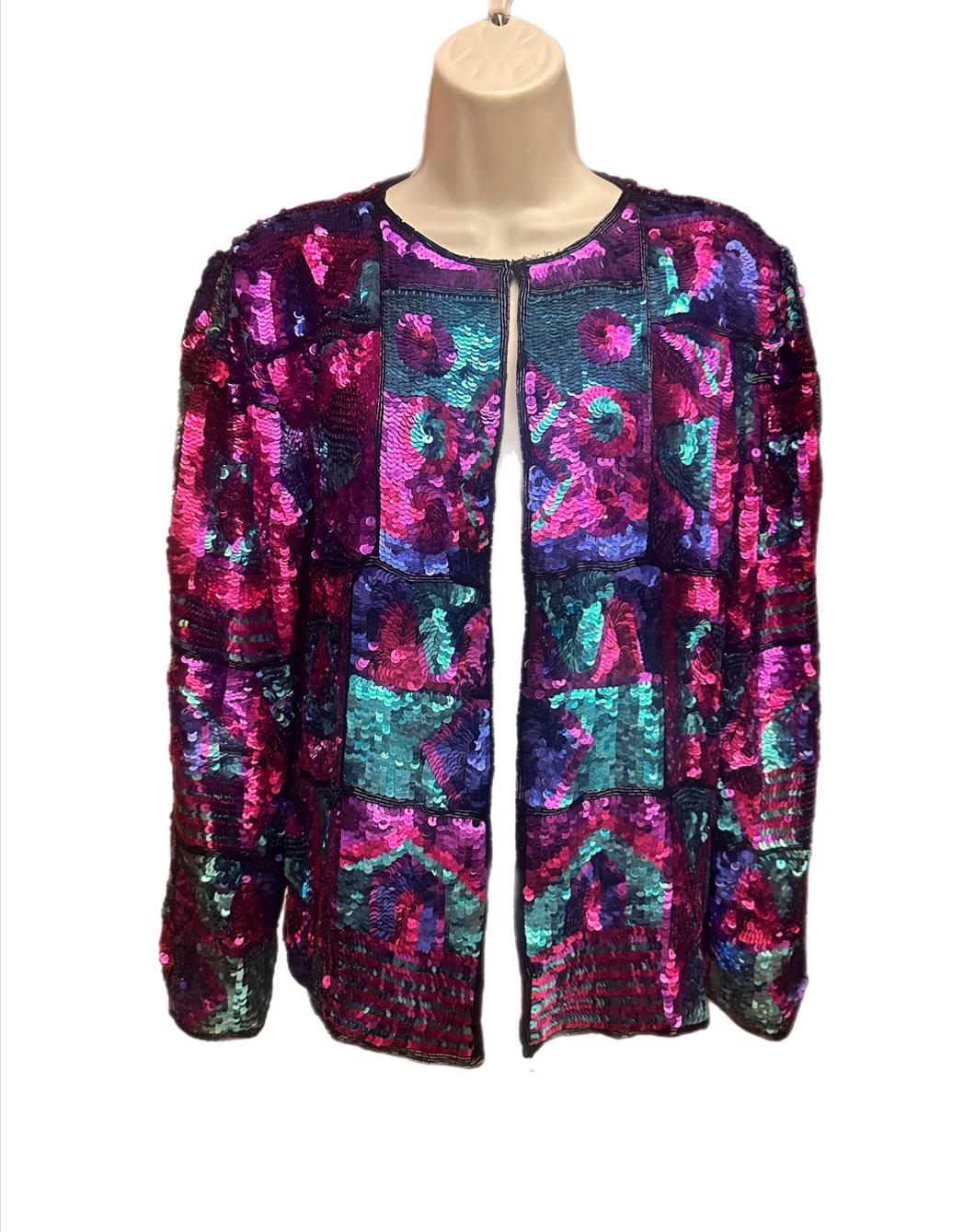 ジャケット・アウター vintage sequin jacket s.Oliver MIT PAILLETTEN - Bomberjacke - dunkelgrau/anthrazit - Zalando