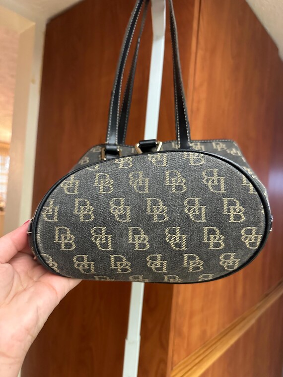 Dooney & Bourke Monogram DB Leather And Canvas Bu… - image 3