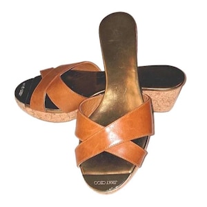 Jimmy Choo Leather Cork Wedges 36
