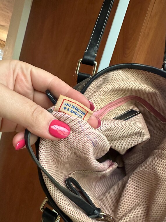 Dooney & Bourke Monogram DB Leather And Canvas Bu… - image 6
