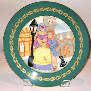 SELTENE Antoinette von Lenox Green Handgemalte Carols 24k Gold Trim signierter Teller, Lenox Porzellan Sammler Dekorativer Teller