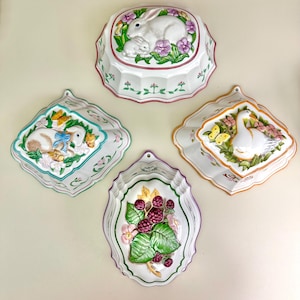 1986 Le Cordon Bleu French Kitchen Porcelain Jello Molds