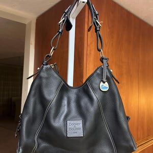 Dooney & Bourke Large Genuine Black Pebbled Leather Satchel Bag
