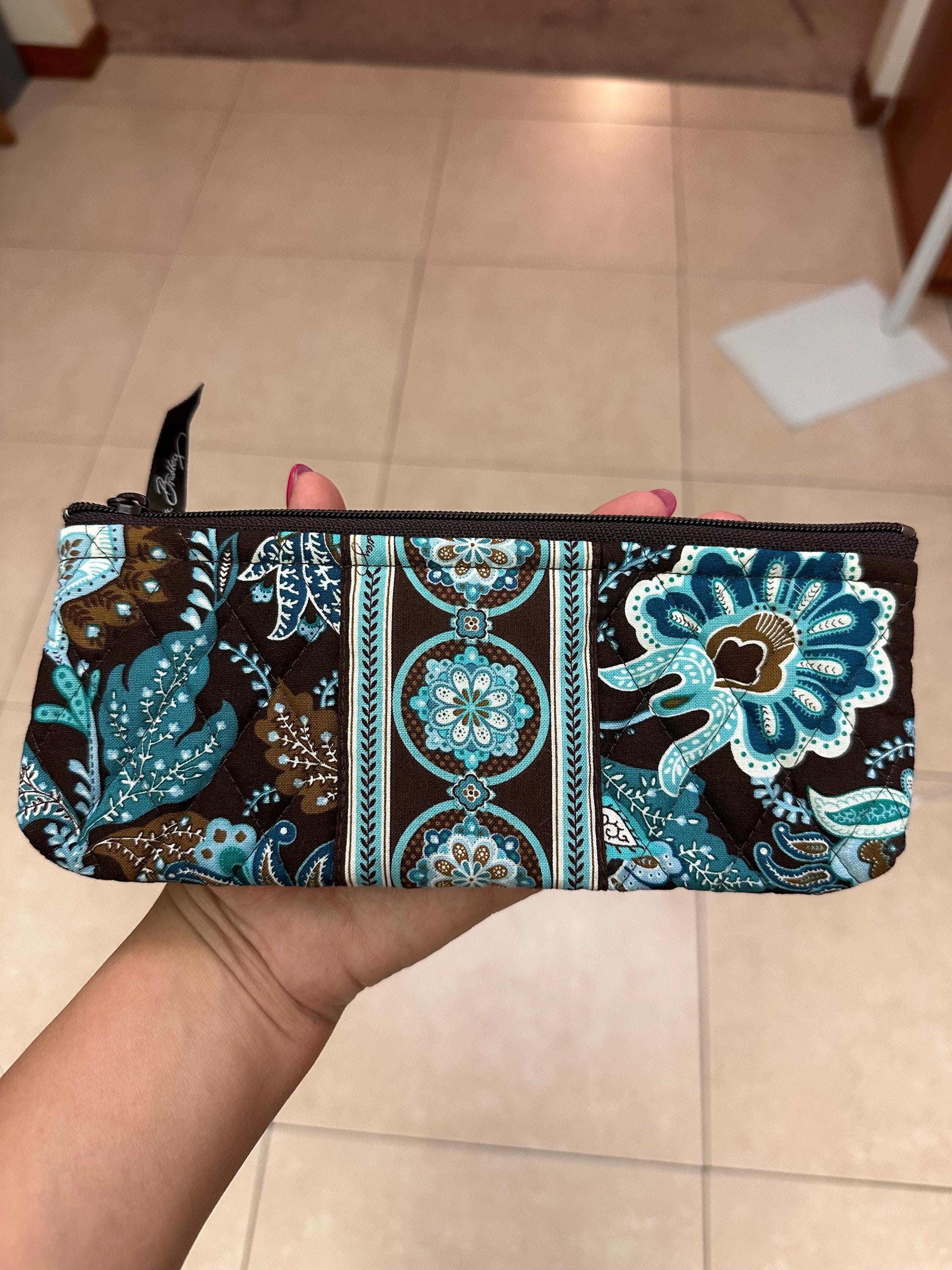 Vera Bradley Java Blue Cotton Pouch: Small Cosmetic Makeup  display picture 1