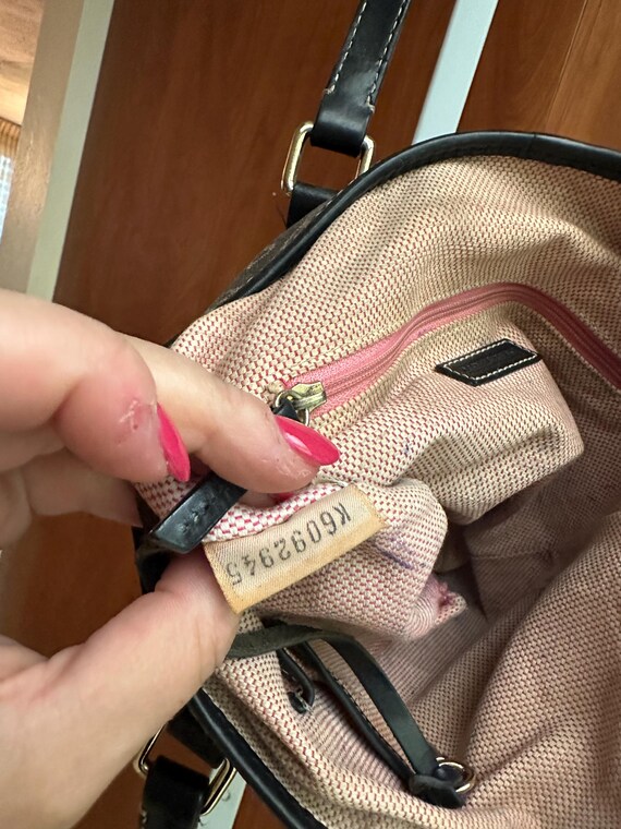 Dooney & Bourke Monogram DB Leather And Canvas Bu… - image 7