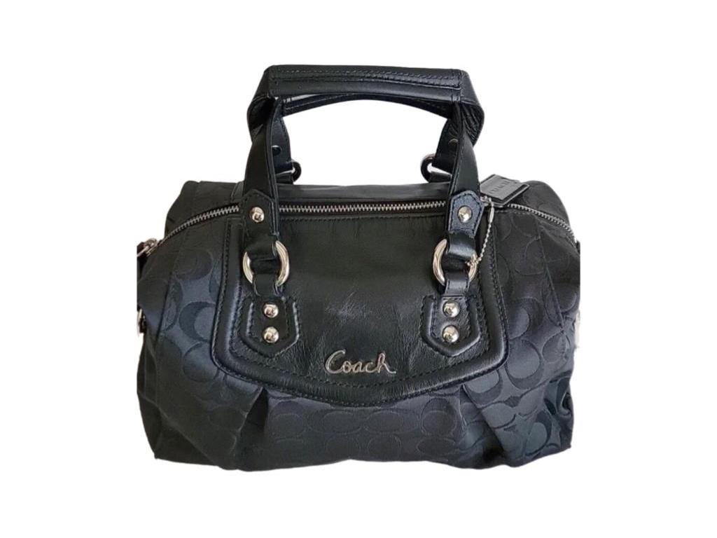 バッグ COACH Ashley Satchel Handbag Black y2k Coach Ashley Black Signature Sateen Satchel Handbag - Etsy