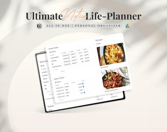 Notion Life Planner All-in-One Personal Organizer Ultimate Notion Planner Notion Template Personal Planner, Notion Dashboard