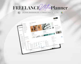 Plantilla de Notion para freelancers / Notion CRM para el seguimiento de clientes / Panel de control para la planificación de negocios basados en servicios / Gestión de clientes, Gestión de proyectos