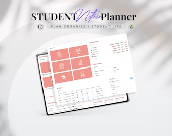 Notion Student Planner Notion Academic Planner School Notion Life Planner Notion All In One Notion Template College Notion Dashboard