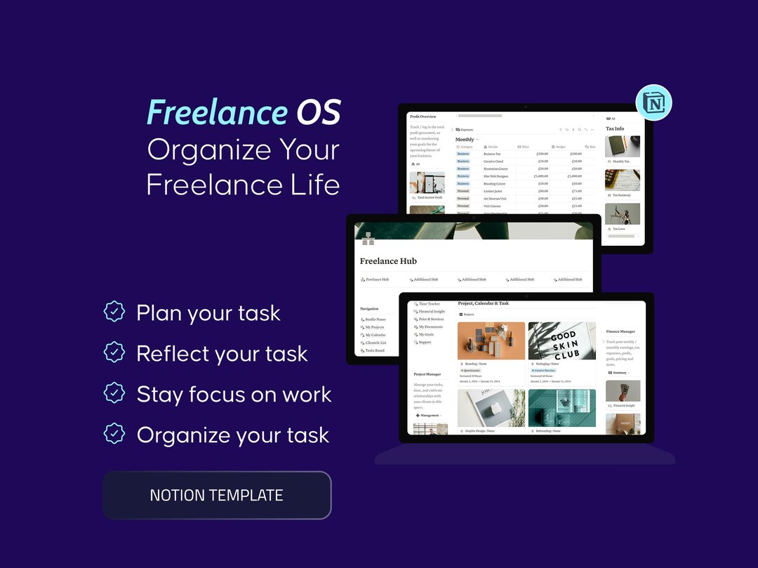 Freelancer Notion Template and Service Based Business Dashboard and ...