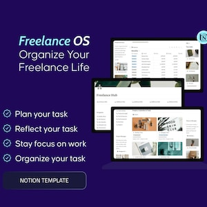 Freelancer Notion Template and Service Based Business Dashboard and Work Planner, Project Management System, Client Tracker