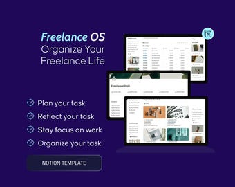 Freelancer Notion Template and Service Based Business Dashboard and Work Planner, Project Management System, Client Tracker