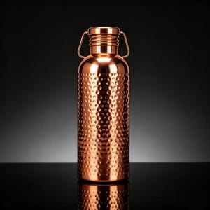 Borraccia in rame puro realizzata a mano al 100%, borraccia detox ayurvedica personalizzata con incisione, borraccia salutare per fitness e yoga, regalo ideale per lei/lui/famiglia.