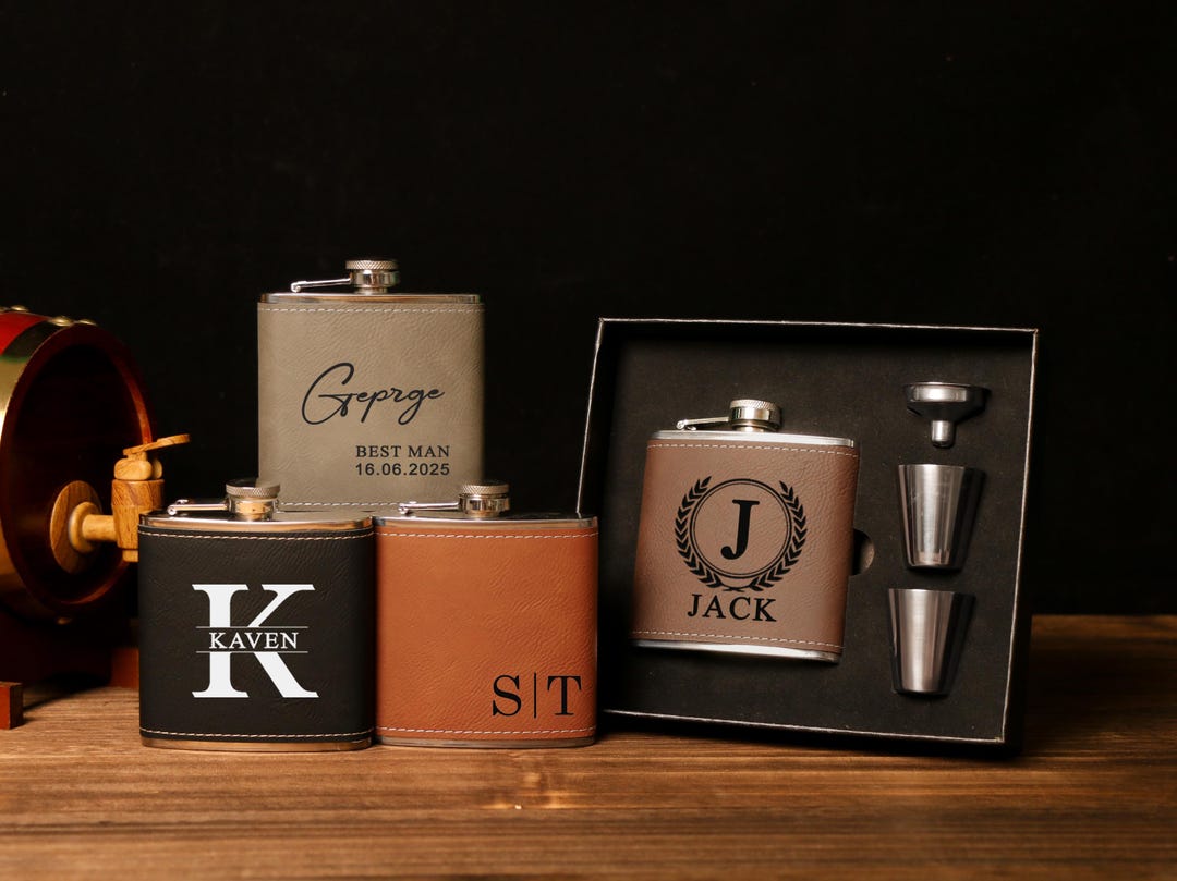 Personalized Leather Flask for Men,groomsmen Gifts,best Man Gifts ...
