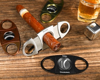 Personalized cigar cutters, engraved cigar travel boxes, custom cigar boxes, father&#39;s day gifts, gifts for men, best man gifts,husband gifts