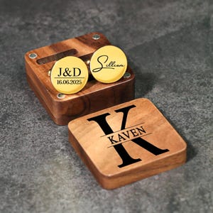 Personalized Cufflinks Tie Clip Box, Custom groomsmen cufflinks, Wedding Cufflinks & Tie Clip Set, Best Groomsman Gift, Bachelor Party Gift.