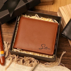 Personalized Mens Wallet,Best Man Wallet,Engraved Wallet,Groomsmen Wallet,Leather Wallet,Custom Wallet,Best gift for Men, Father's Day Gift.