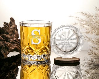 Personalized Groomsman 11oz Whiskey Glass,Best Man Whiskey Glass,Groomsman Gift, Bachelor Party Gift,Personalized Groomsman - Best Man Gift