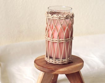 Rattan Wrapped Glassware | Zylindrisches Trinkglas